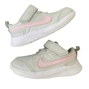 Nike Toddler Leather Varsity Grey Pink Sneakers Size 9c